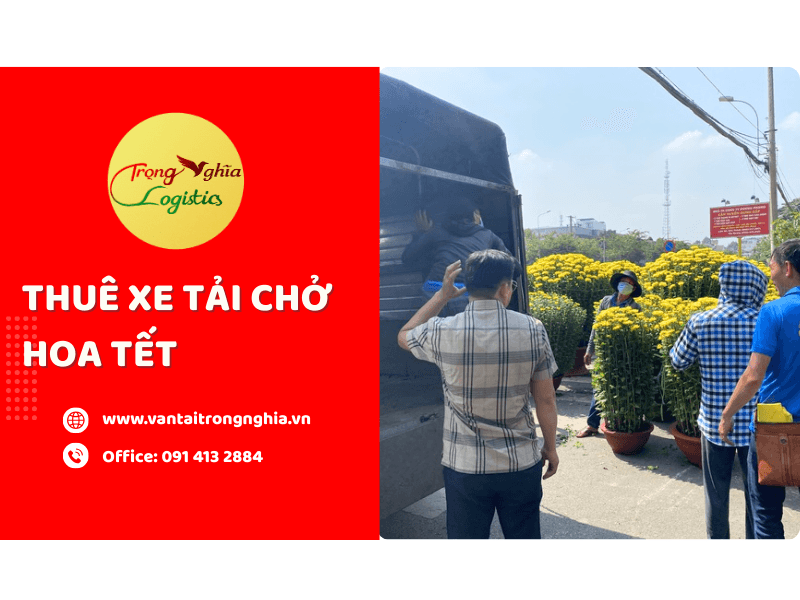 thuê xe tải chở hoa tết